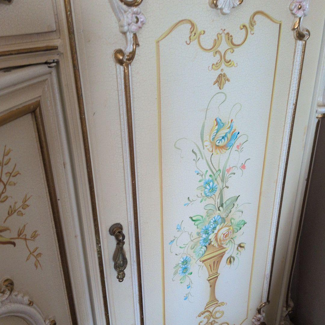 コッペ様専用 アイボリー フローラルペイント キャビネット