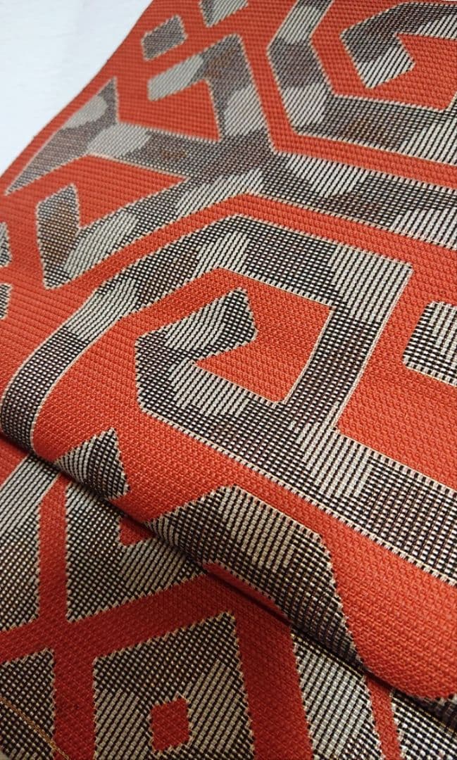 名古屋帯 象と花の柄紫色 正絹 長尺 お仕立付き】都粋 【