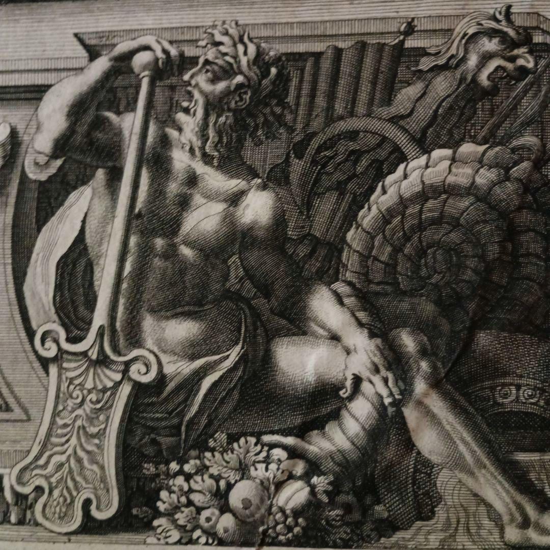 額装品　1673年　J.DOLIVAR 「ライン侵攻の図」稀少　美品