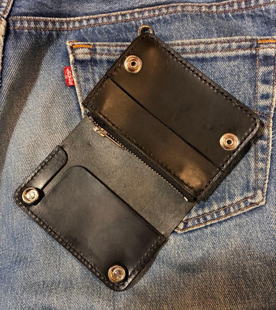 ショートトラッカーウォレット　合金クロスボールコンチョカスタム　ブルガロ　※即納