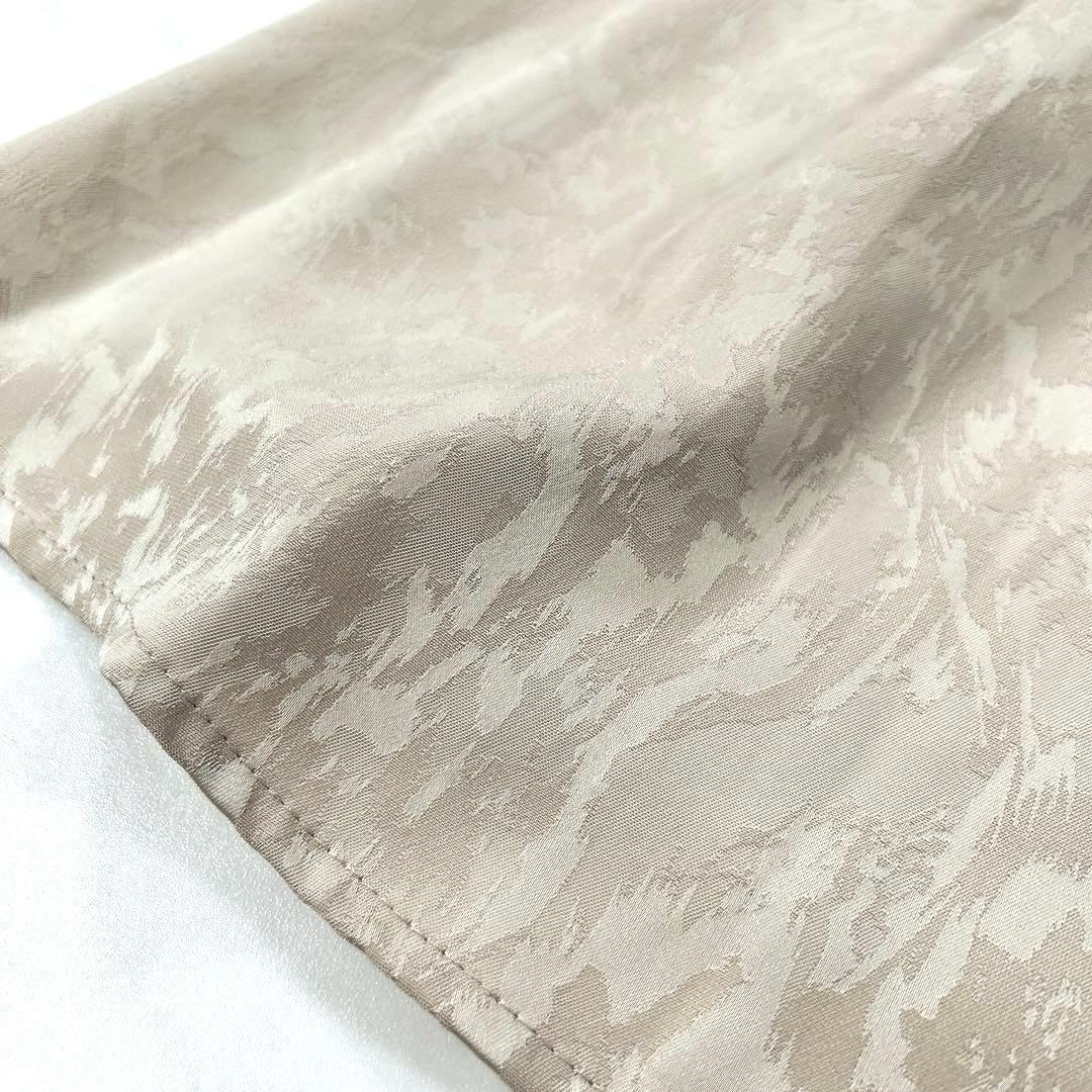 【完売品】　etoll.　ミアンダリングウエストタックフレアドレス　ベージュ　S