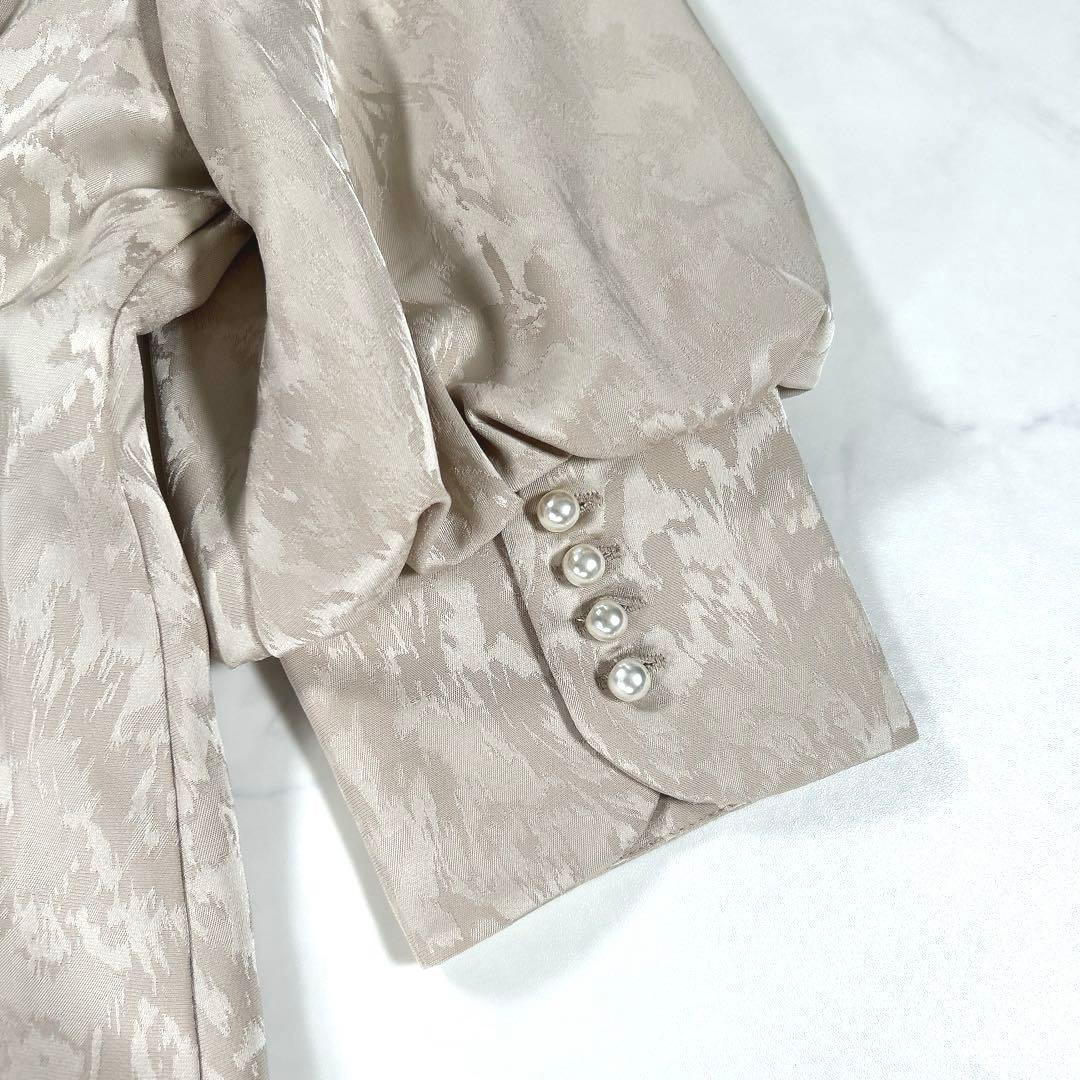 【完売品】　etoll.　ミアンダリングウエストタックフレアドレス　ベージュ　S