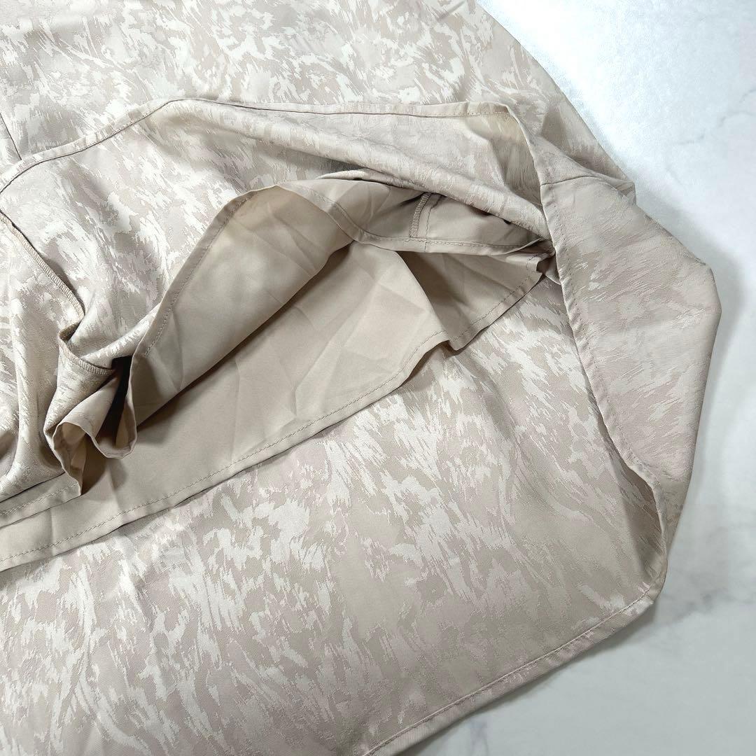 【完売品】　etoll.　ミアンダリングウエストタックフレアドレス　ベージュ　S