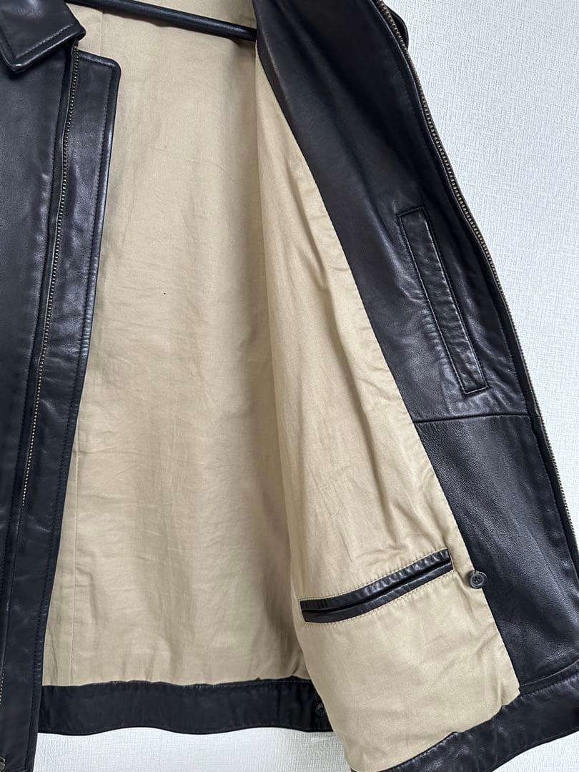 超スペシャル 90s ラルフローレン レザー ジャケット XXLブラック 黒