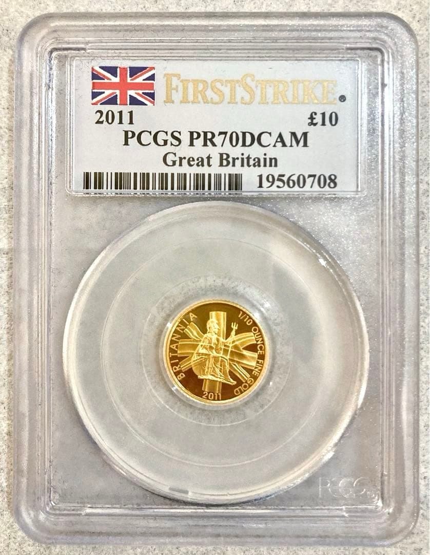 アウトレット品】 PCGS最高鑑定☆2011年イギリス ブリタニア10ポンド
