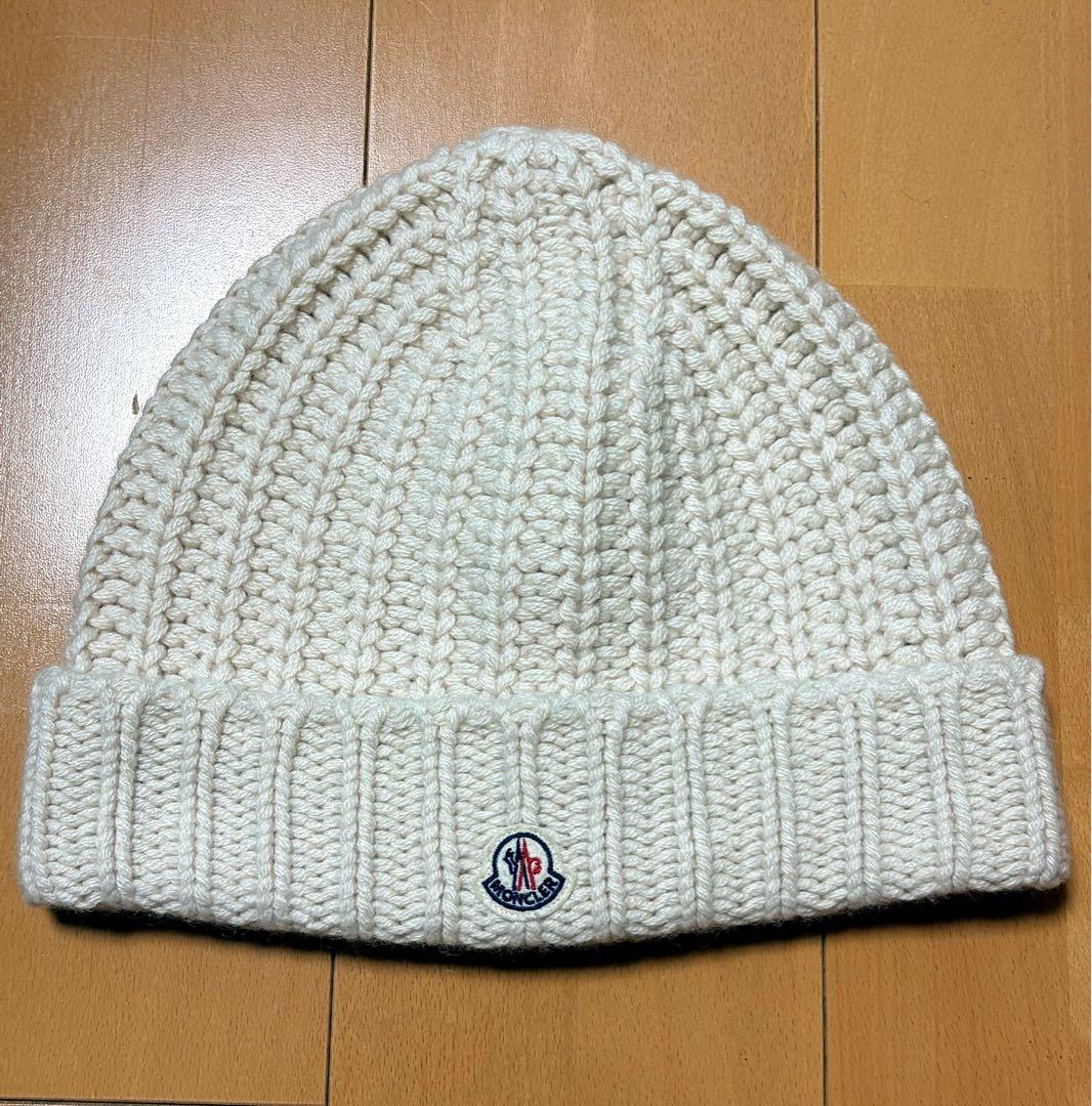 MONCLER モンクレール ビーニーキャップ ニット帽 アイボリー UNI