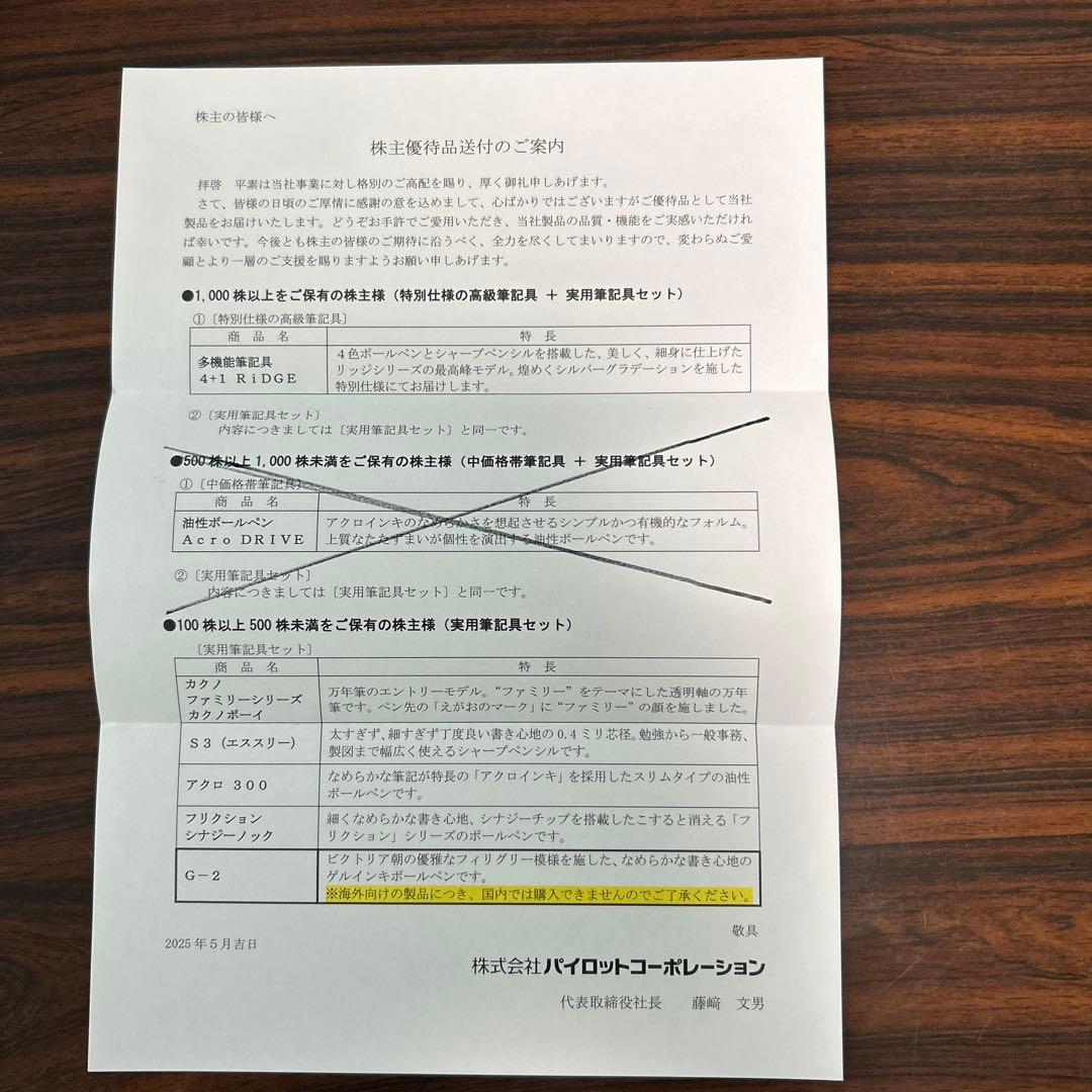 PILOT 株主優待 実用筆記具セット2箱➕多機能筆記具1本