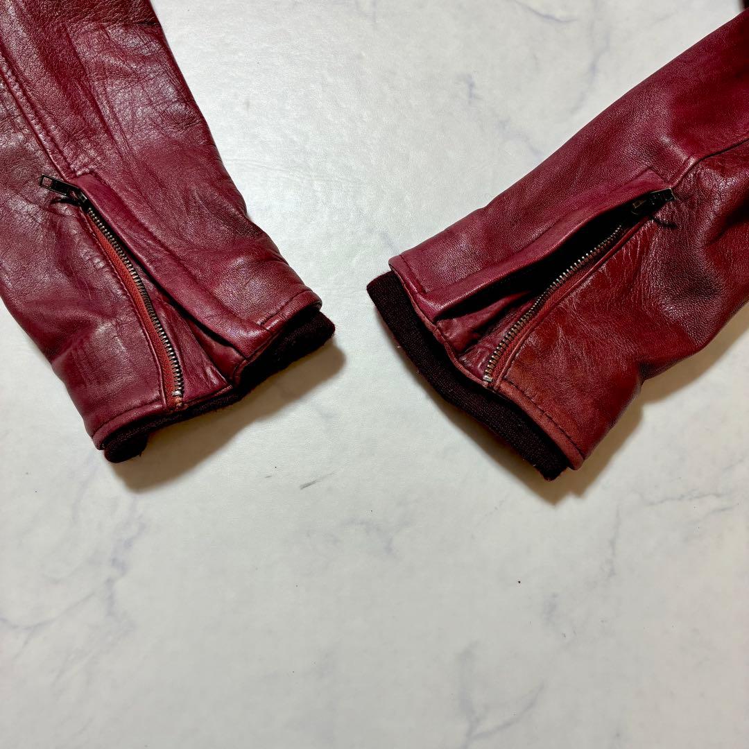 希少3L✨リューグーレザーズ シングルライダースジャケット ラムレザー