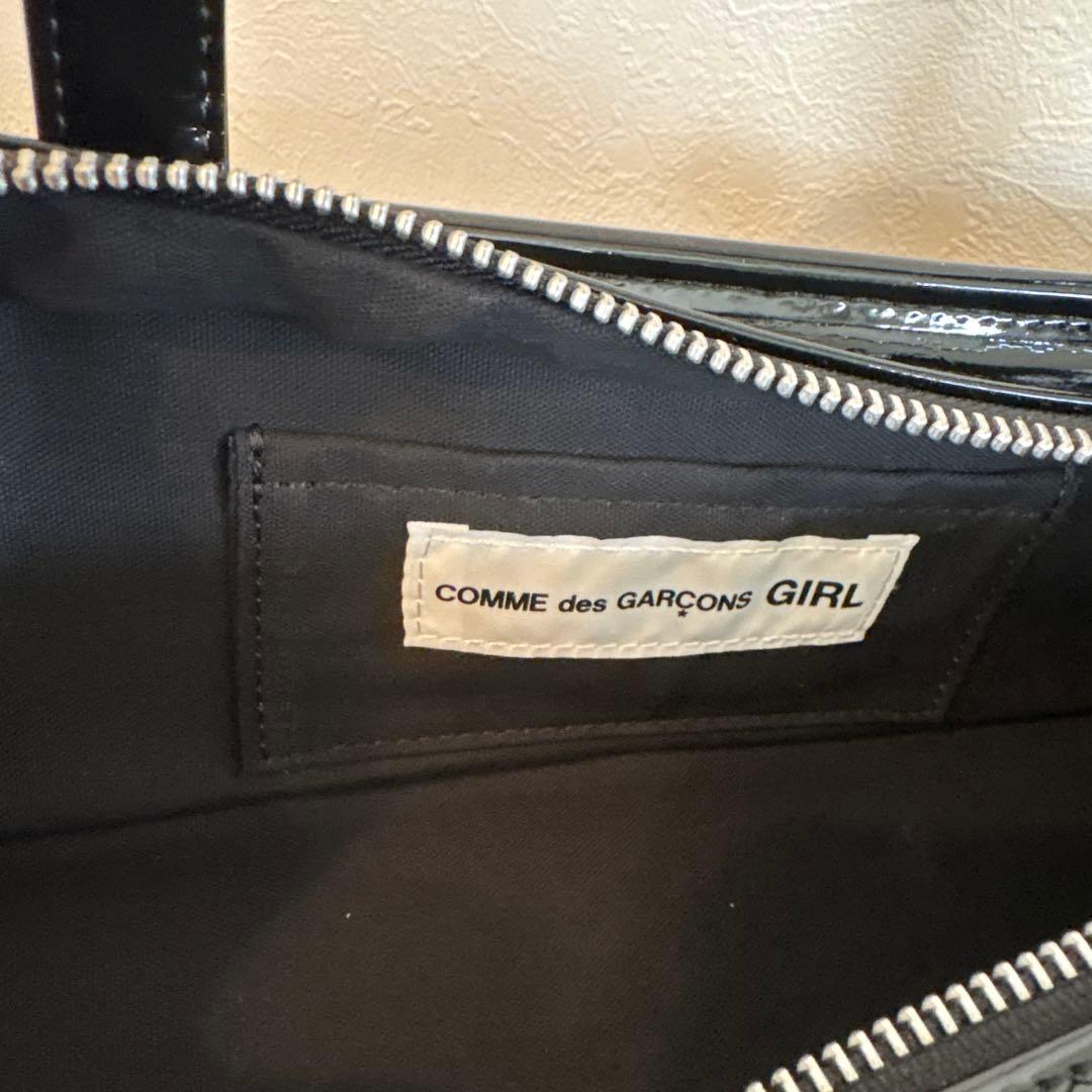 コムデギャルソンガール　エナメルリボンバッグ