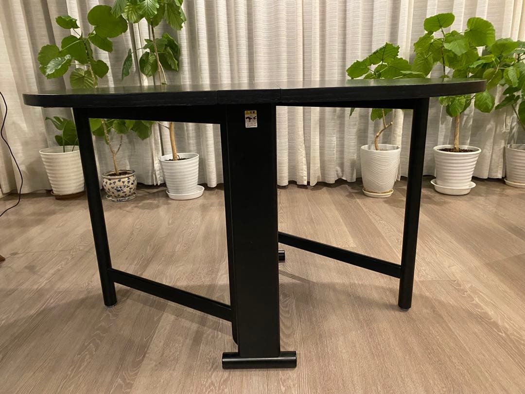 超美品　秋田木工 IDC大塚取扱 折り畳み ダイニングテーブル 楕円形