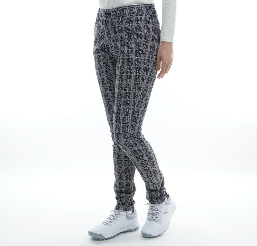 新品　パーリーゲイツ　パンツ　ストレッチ　装飾ロゴ　グレー　サイズ0