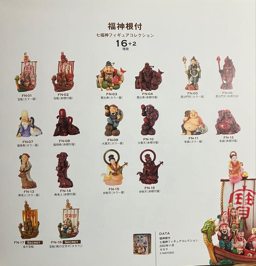 【海洋堂】福神根付　全18種セット　タカラ