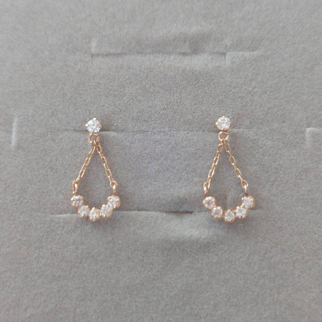 組曲 しずく型ピアス キュービックジルコニア K10