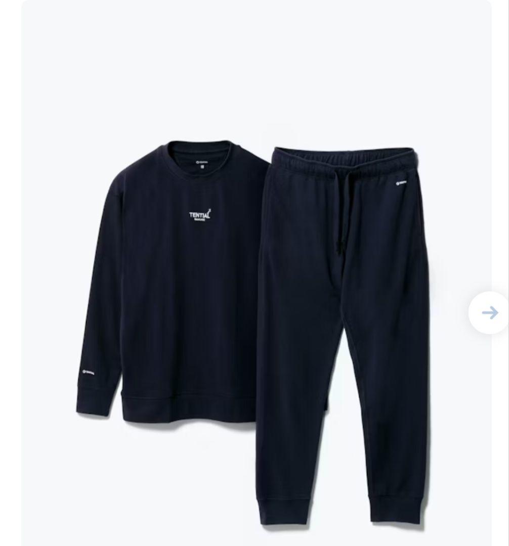 BAKUNE スウェット　クルーネックパンツ　レディース　Lネイビー上下セット