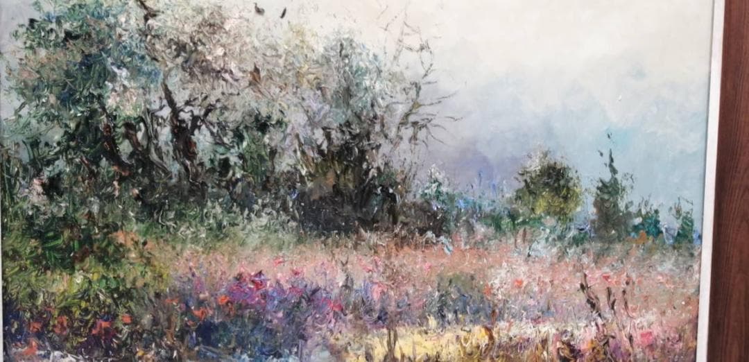 40%【真作】アンナ・オルシェウスカ 風景 油彩 1988 ポーランド