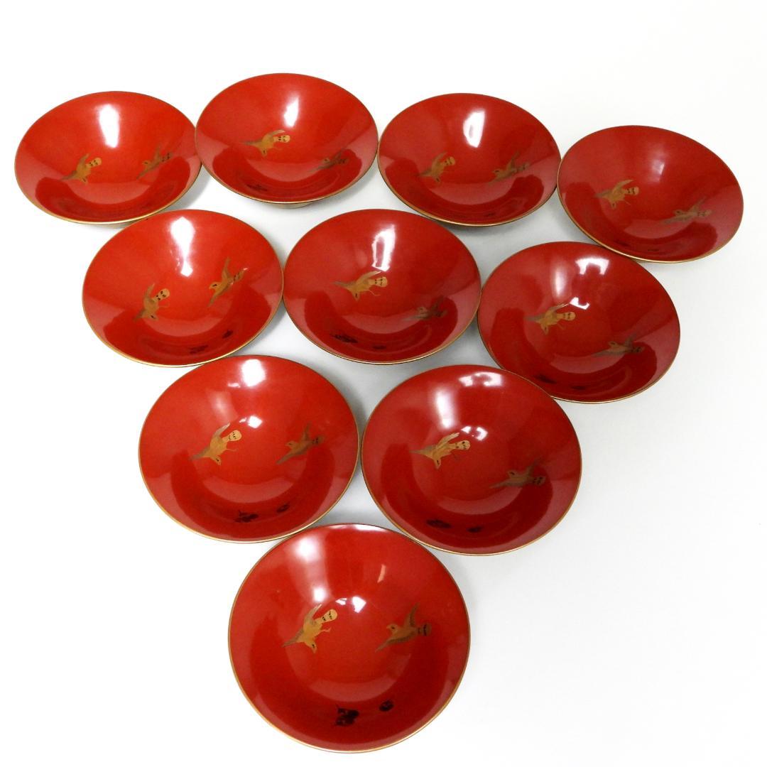 橘屋浅野友七』造 富士形 蒔絵 吸物椀 10客揃 共箱◇