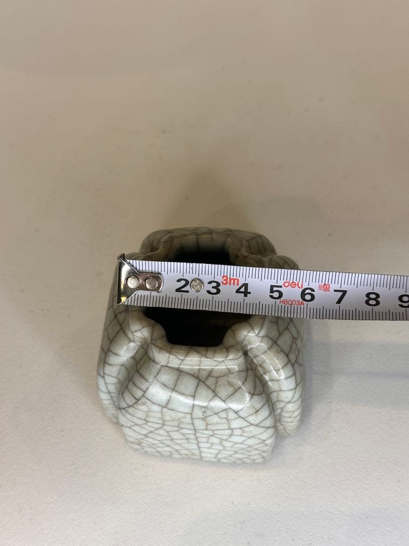 中国 宋代 哥窯 水盂 小壺形 開片釉 古陶磁 文房具 時代物 骨董品