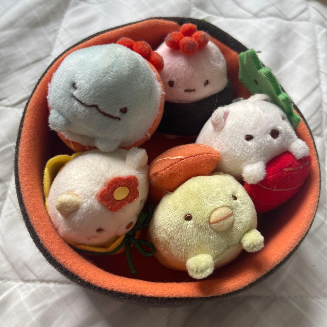 すみっコぐらし　おすしの会　寿司桶　シーンぬいぐるみ6体セット