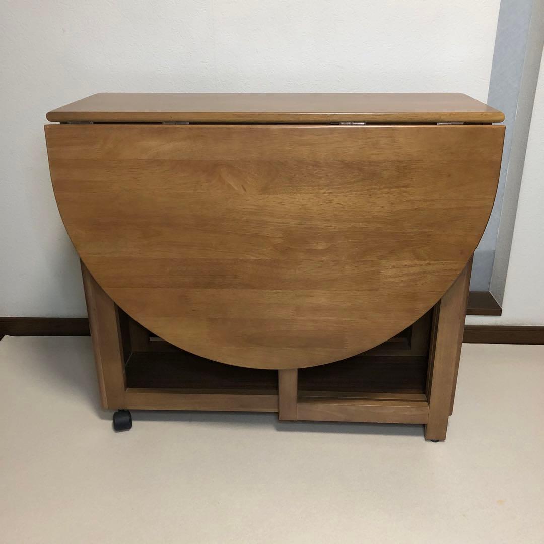 北欧レトロ 木製バタフライテーブル ダイニングテーブル 折りたたみ椅子