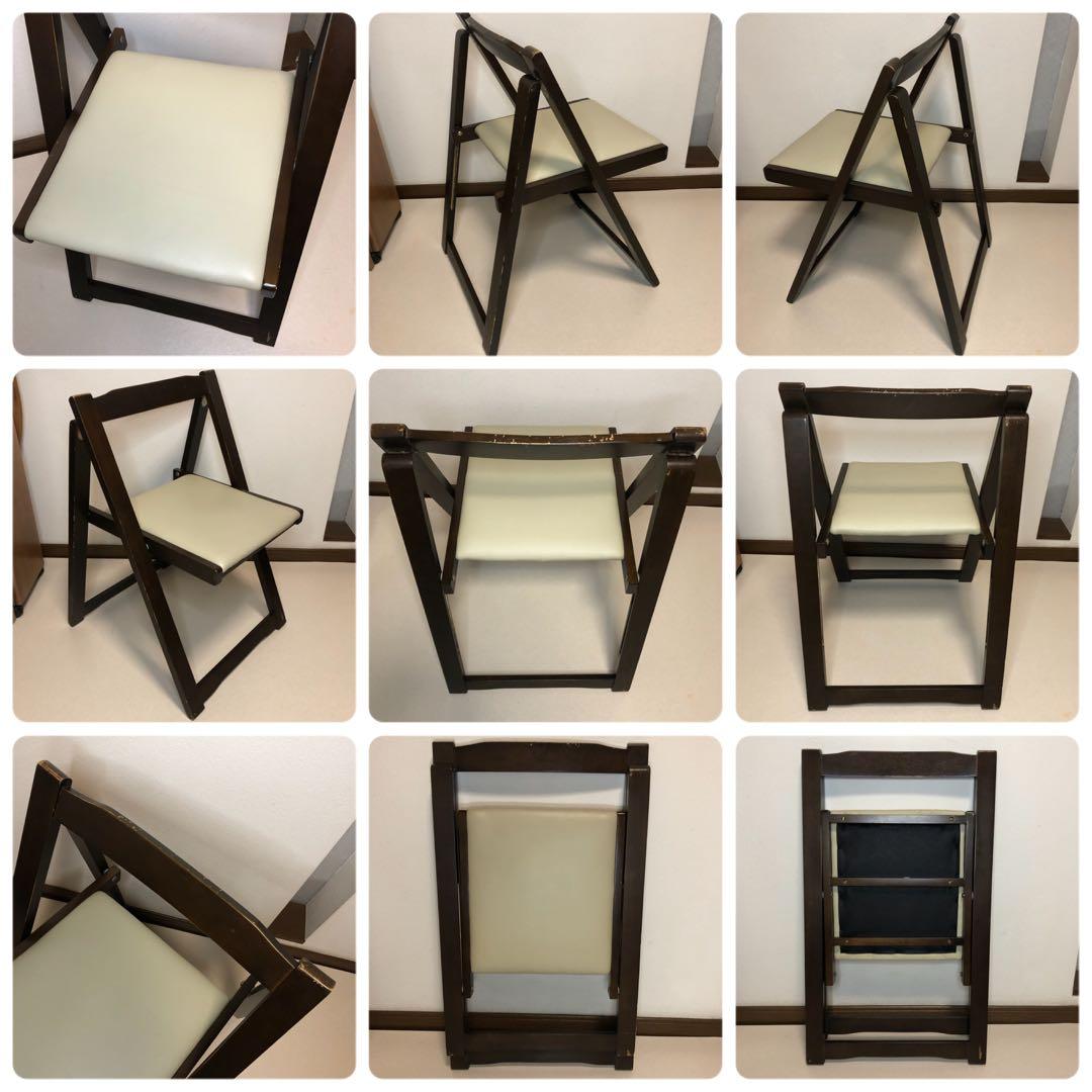 北欧レトロ 木製バタフライテーブル ダイニングテーブル 折りたたみ椅子