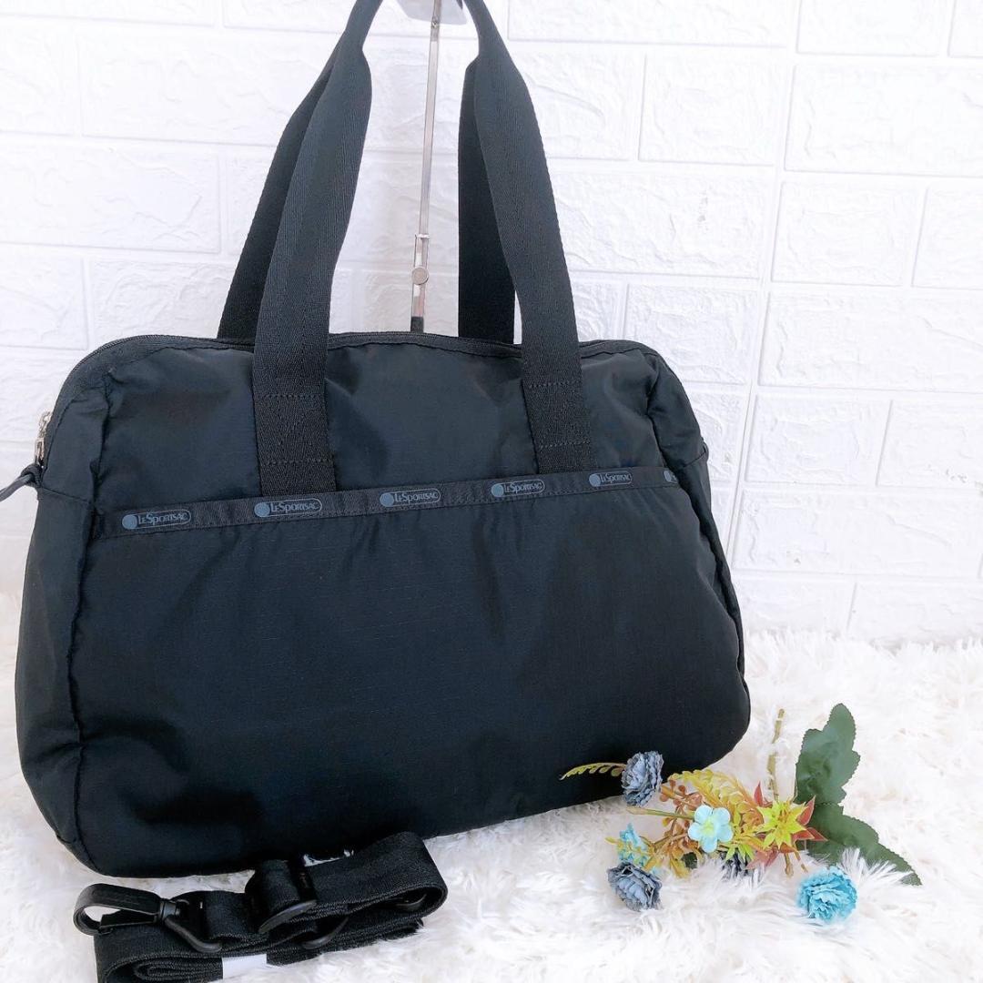 美品】レスポートサック 3way ショルダーバッグ キャリーオン ブラック