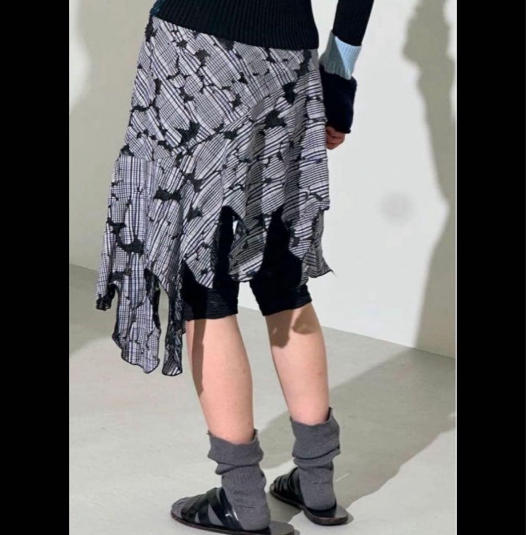 すみPERVERZECheckand LaceJaggedhemSkirt