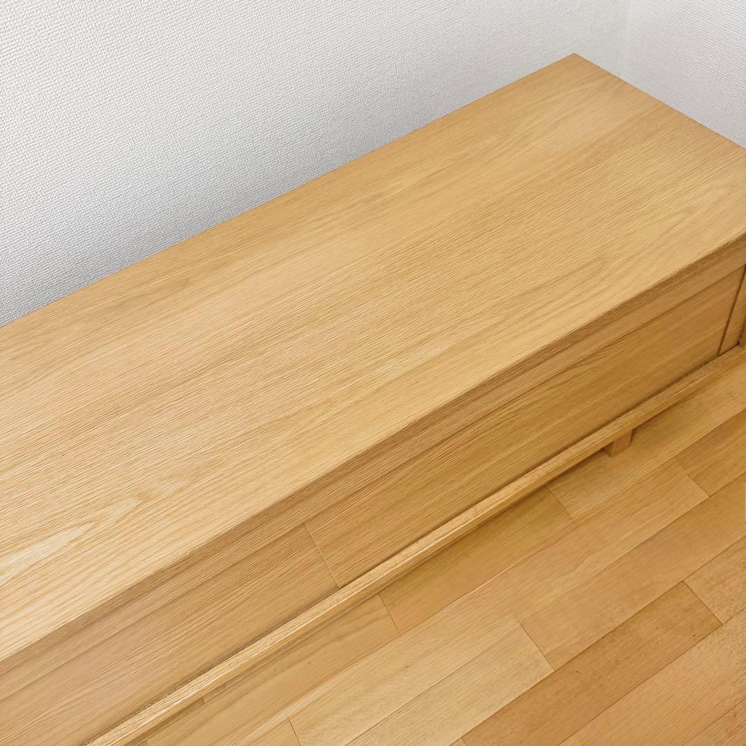 無印良品 オーク材 AVラック薄型 引戸 幅110 cm - メルカリ