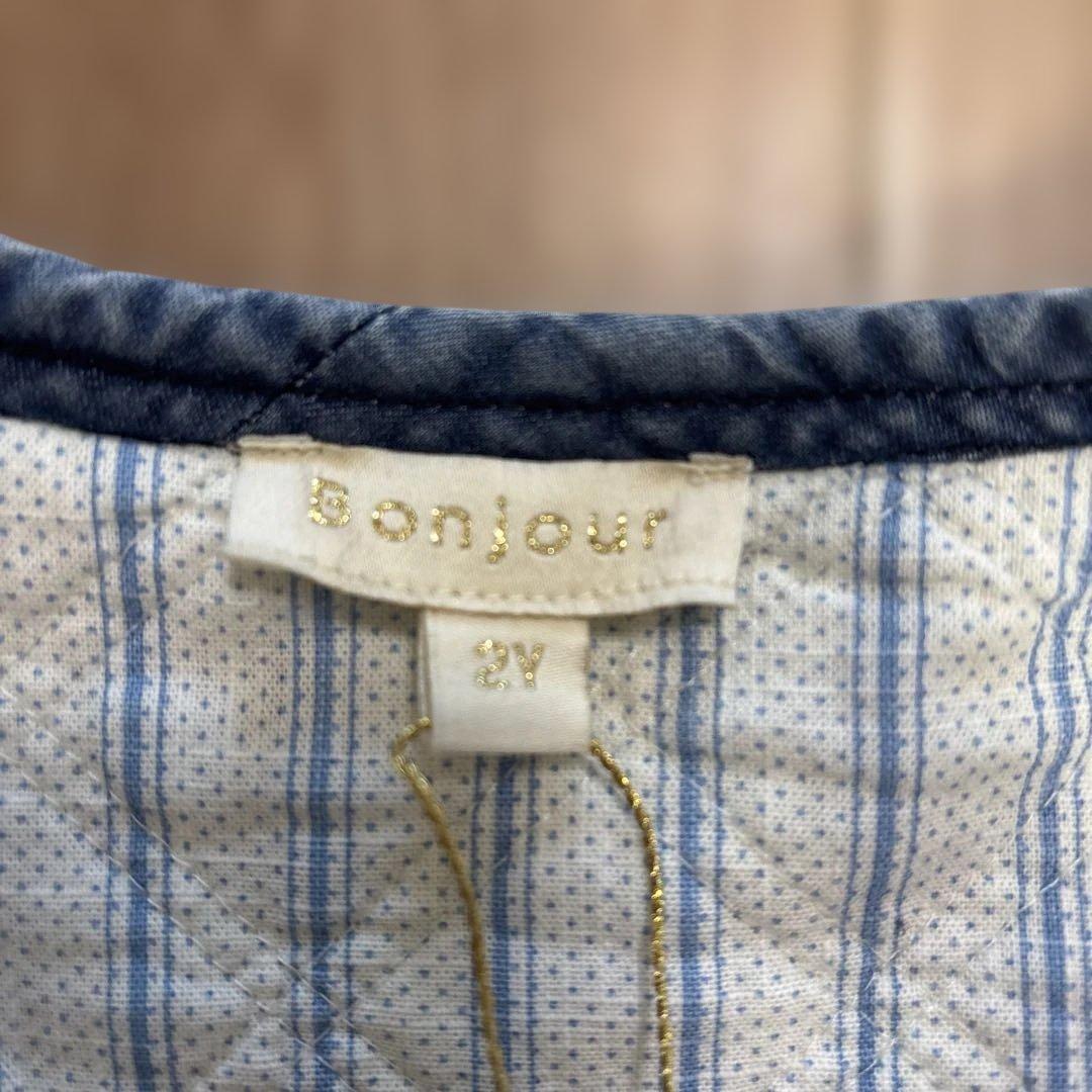 Bonjour diary 2Y デニムジャケット 花柄刺繍