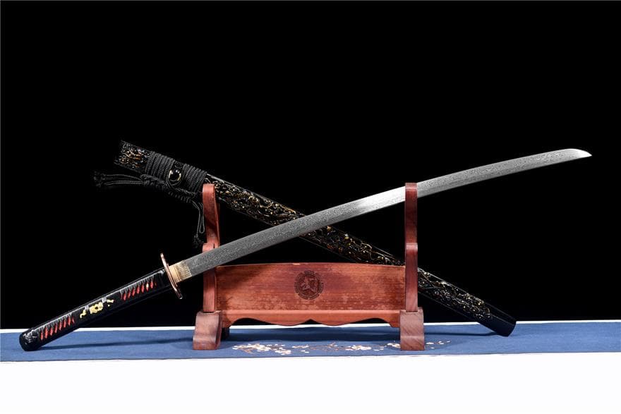 【墨痕】石洗模様スチールリング模様武士刀日本刀 模造刀 居合刀