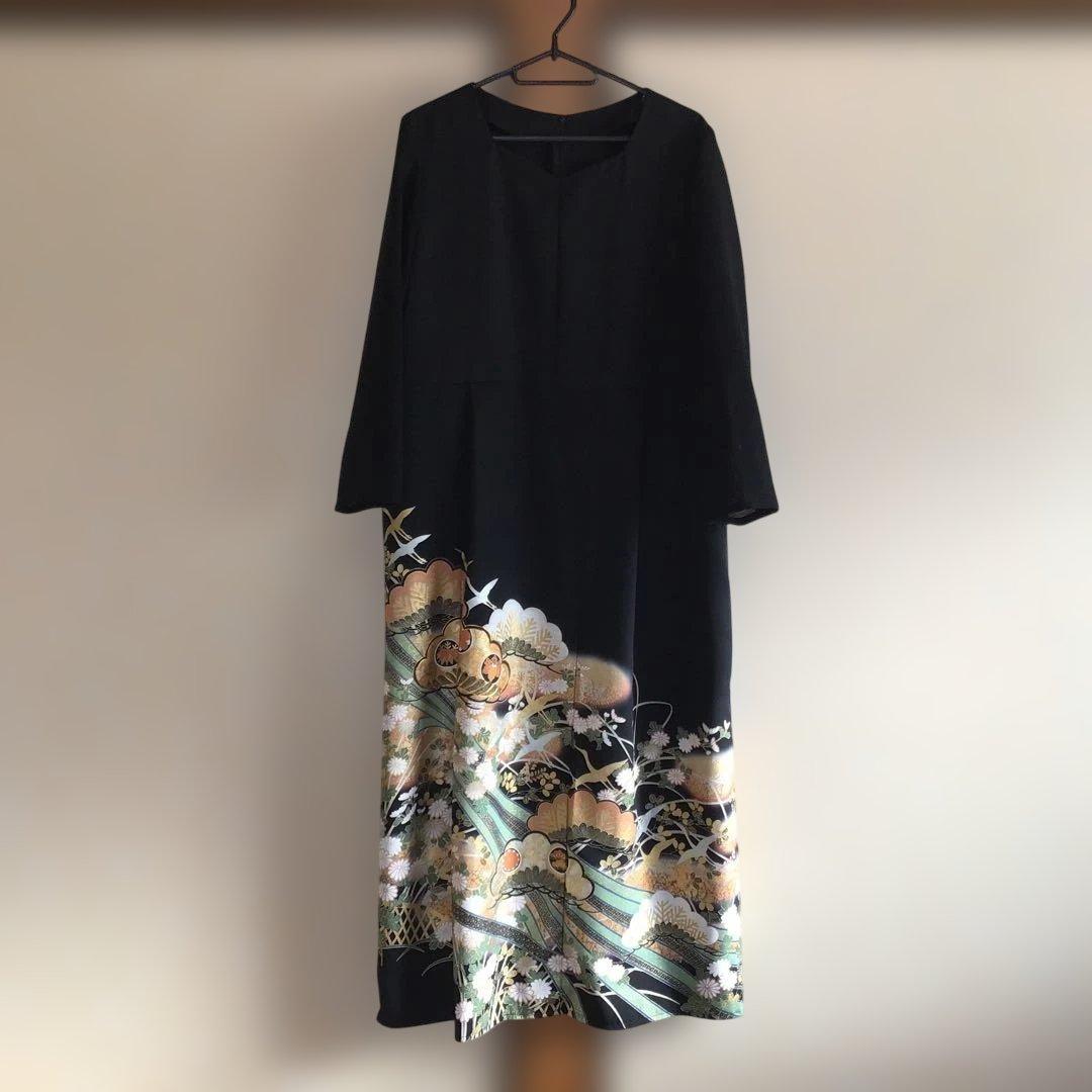 ［訳あり］　留袖ドレス、帯ベルト付き　金彩❣️ 着丈121