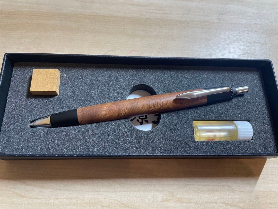 野原工芸旧型欅固定式口金シャーペン（オイル付き) 野原工芸 欅