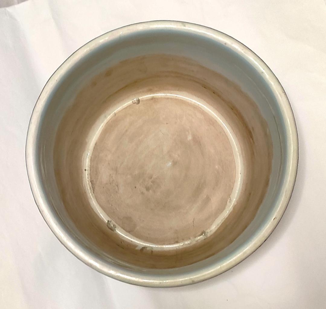 火鉢 黄色地に蝶々 松竹梅に鹿 Ad-210