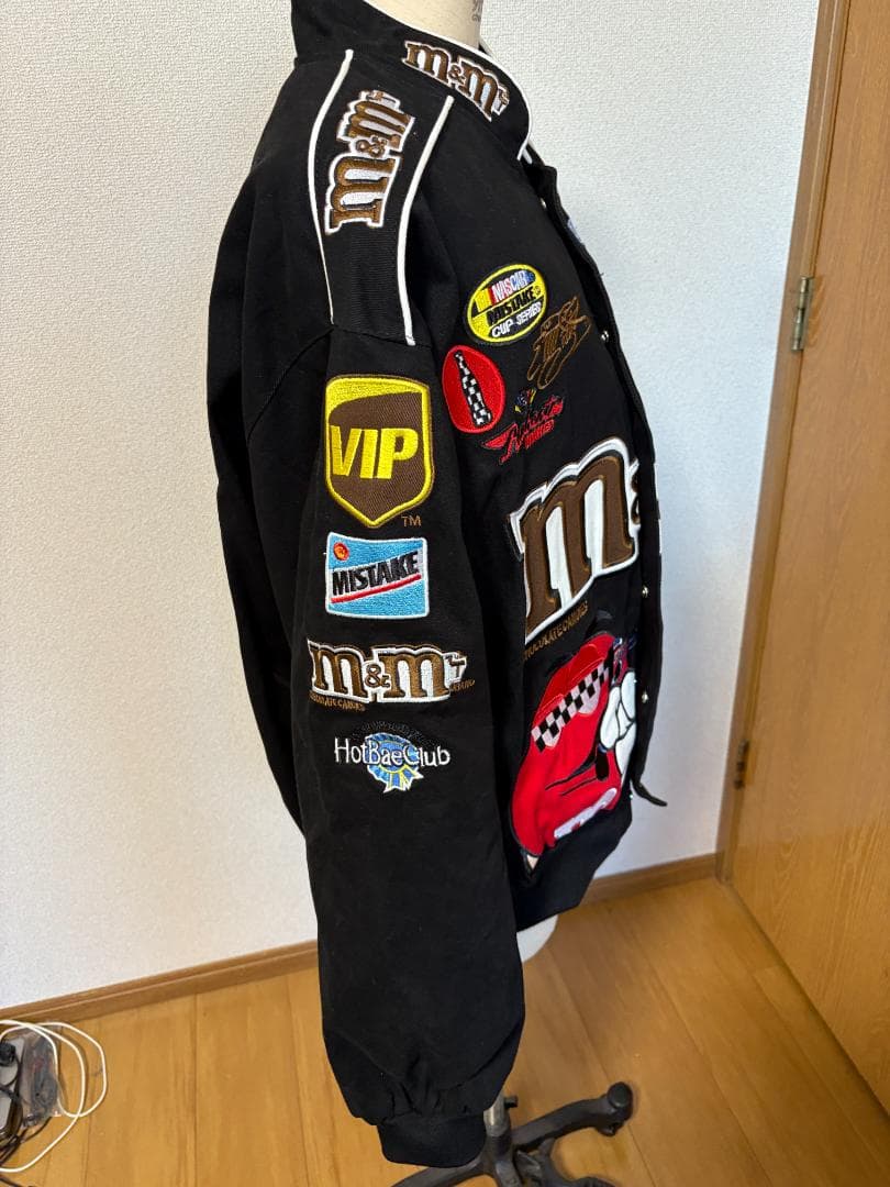 未使用 M&M’s レーシングジャケット Lサイズ 刺繍ロゴ NASCAR系
