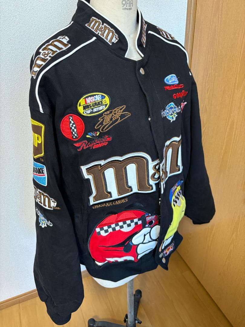 未使用 M&M’s レーシングジャケット Lサイズ 刺繍ロゴ NASCAR系