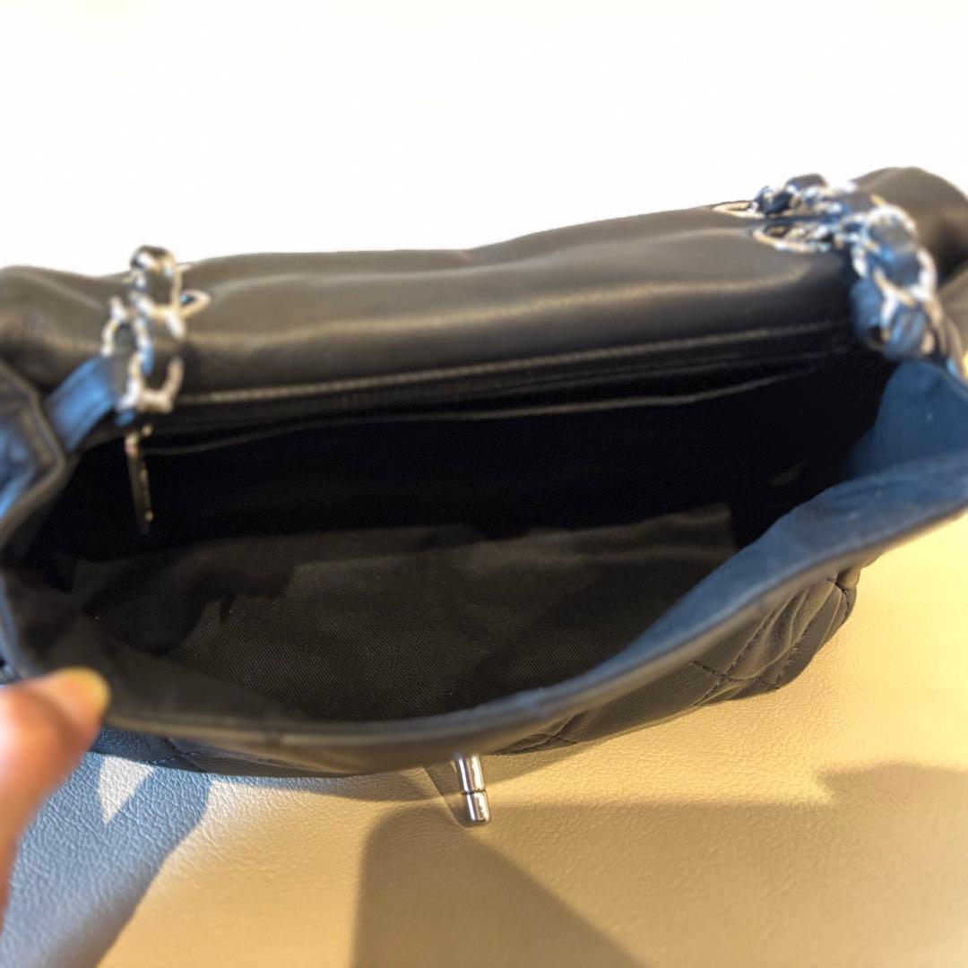【美品】CHANEL シャネル　ショルダーバッグ カーフ　ブラック