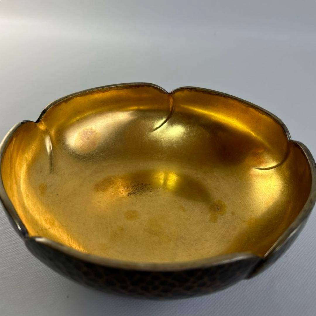 更にx8値下げ！金谷五郎三郎 内金張り錺鋳菓子器（箸付）＜1100010a72