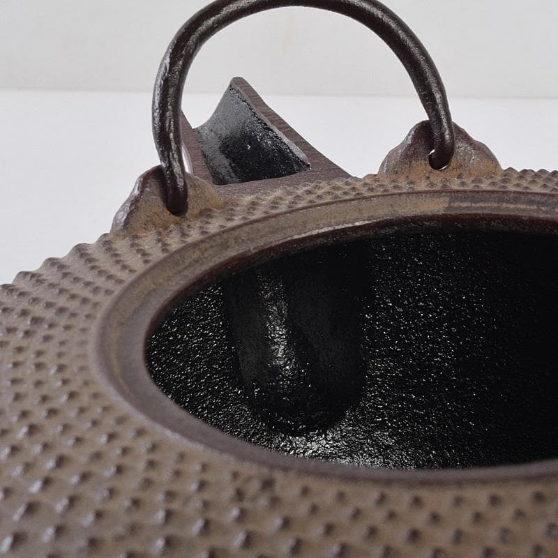 煎茶道具　釜師　菊地政光作　肩霰　銚子　染付山水文替蓋付　共箱　V R9015