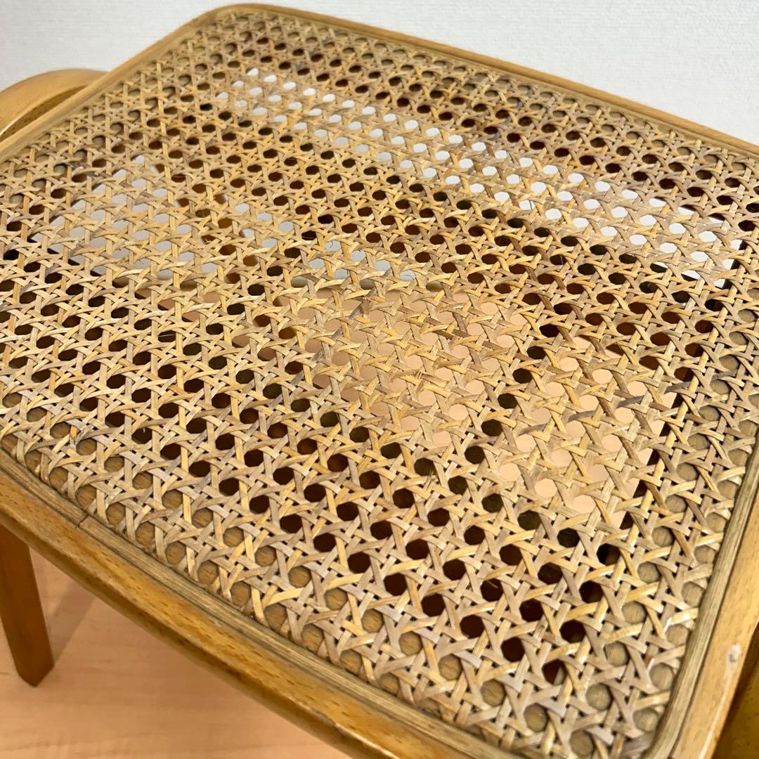 秋田木工 ラタン スツール 剣持勇 ヴィンテージ スタッキング 藤編み アキモク