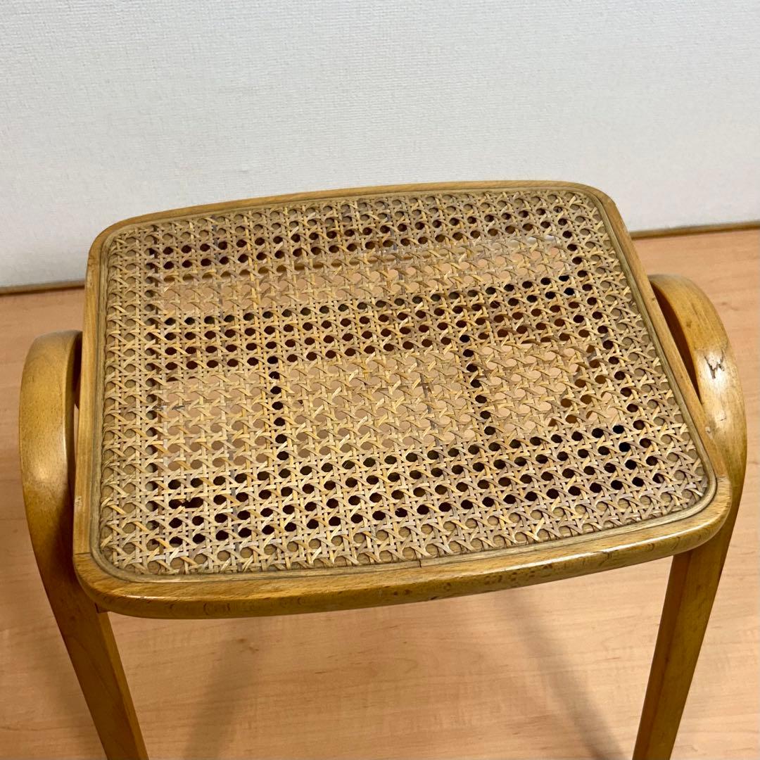 秋田木工 ラタン スツール 剣持勇 ヴィンテージ スタッキング 藤編み アキモク