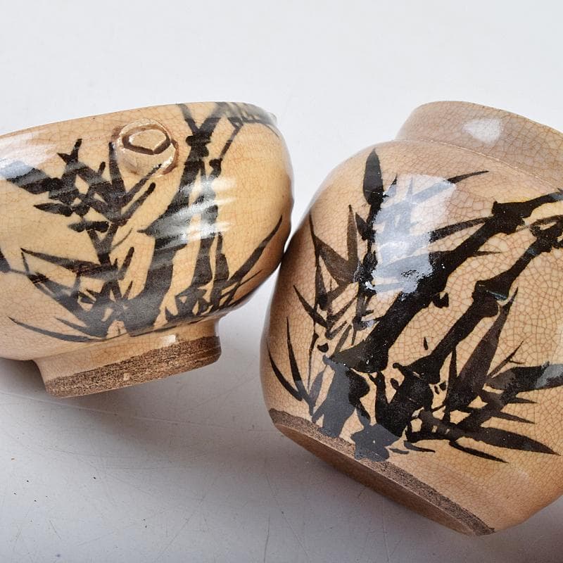 煎茶道具 田能村直入道人画 竹文 茶器揃 M R9464