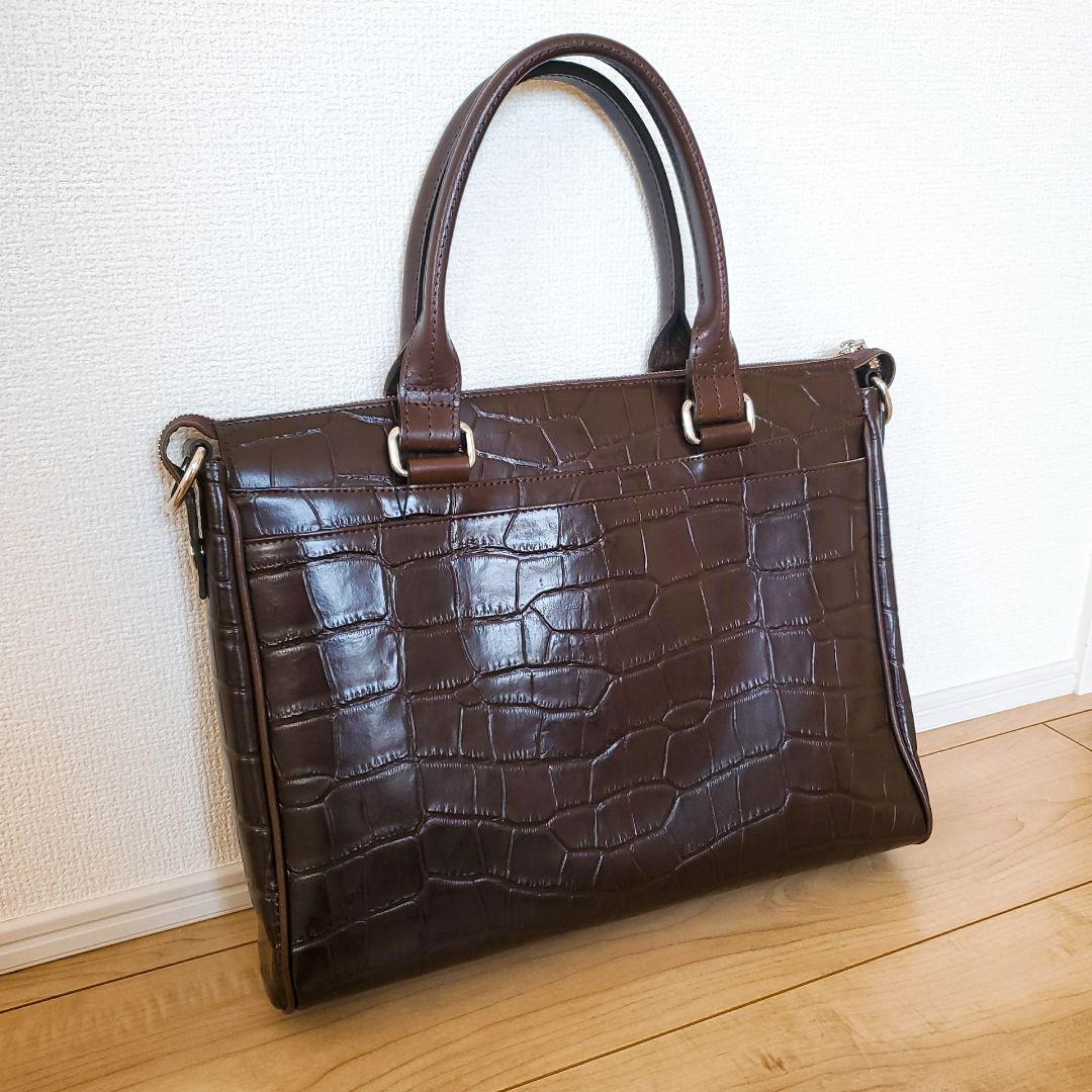 未使用！ KINGZ ブレイン小 (クロコ型押しVer.) 　ダークブラウン