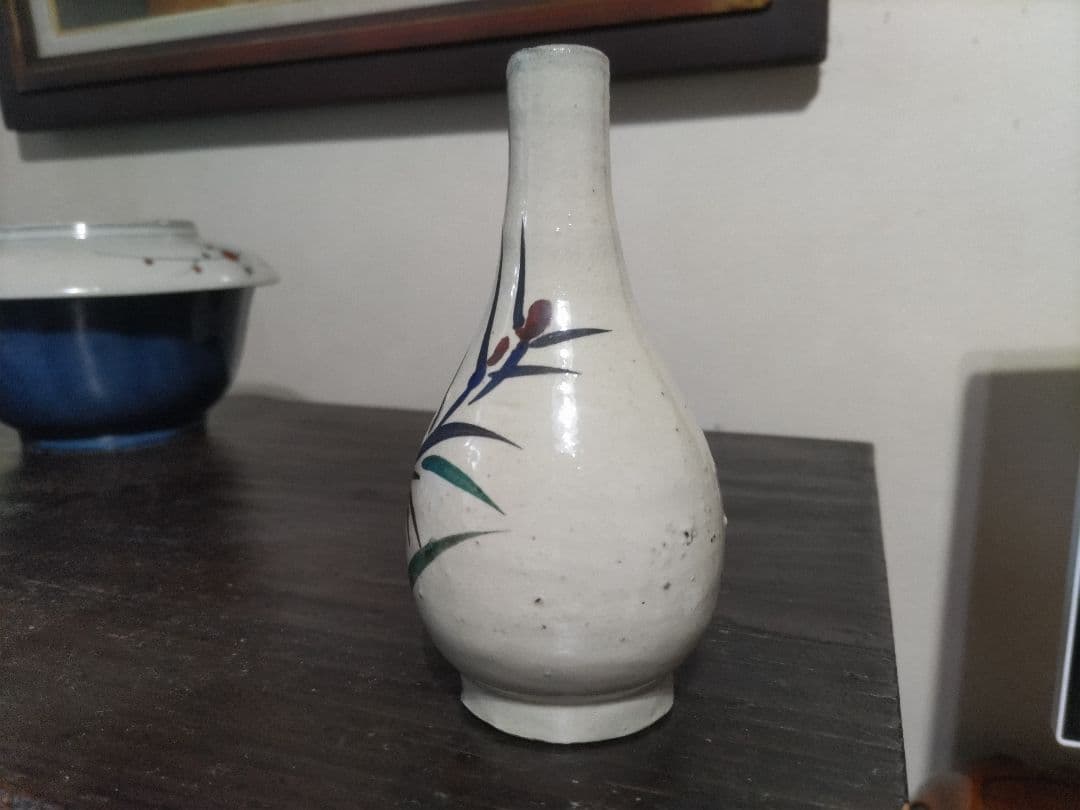 琉球　壺屋　粉引　色絵　徳利