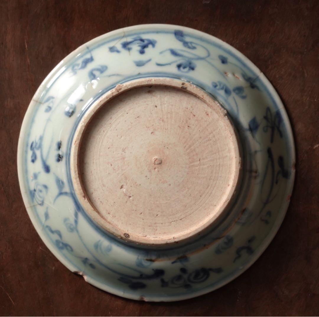 唐物 元時代 染付 神獣文 皿 筆洗 元染付 中国 古玩