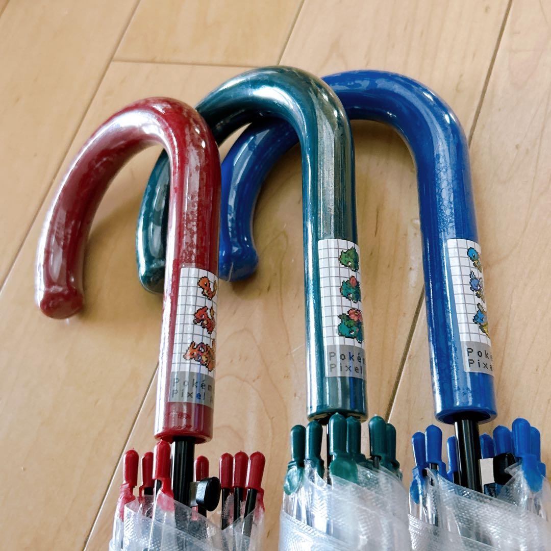 新品未使用】ポケモン ピクセルアート 傘 3本セット 炎＆草＆水 A40