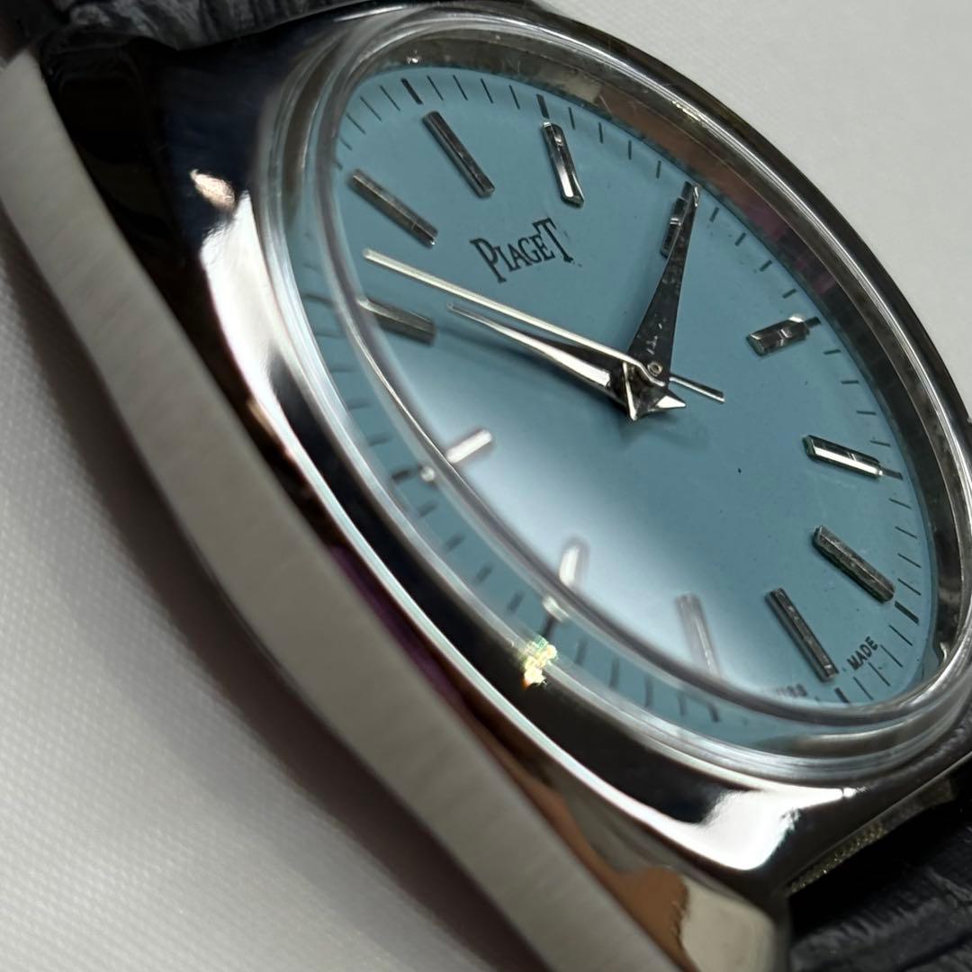 【再出品】 10721 青 【希少・極美品】Piaget 手巻き　ヴィンテージ