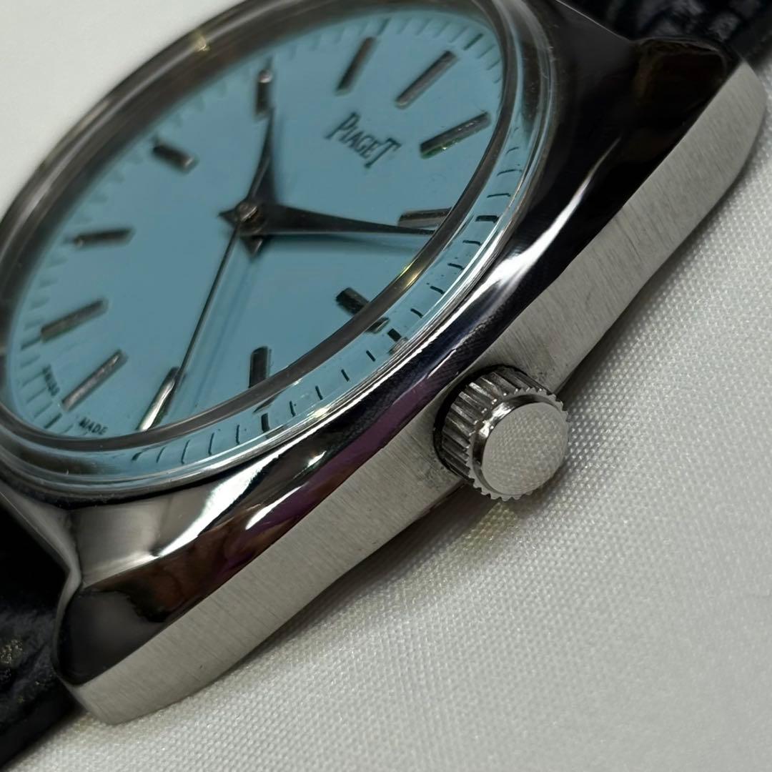 【再出品】 10721 青 【希少・極美品】Piaget 手巻き　ヴィンテージ
