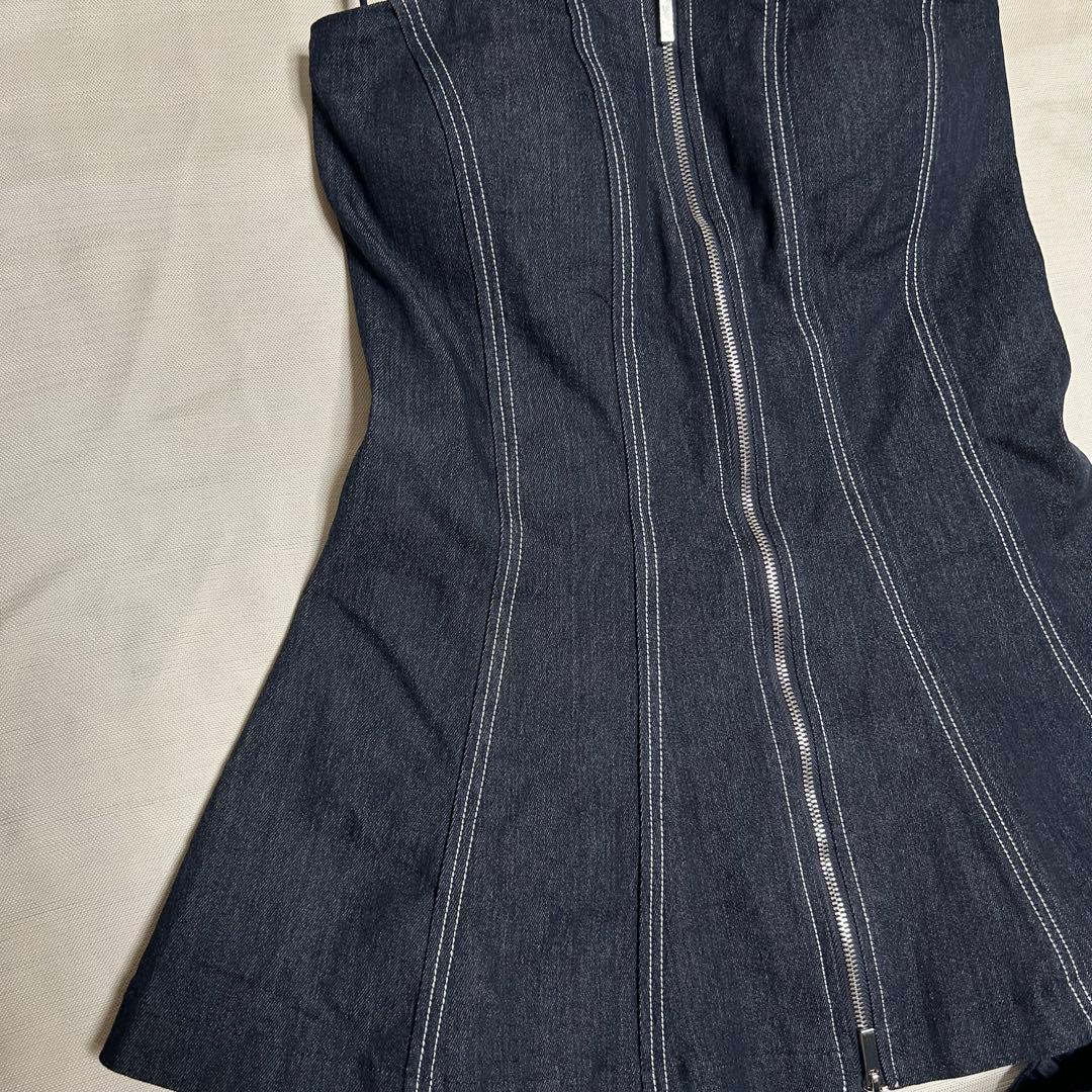 Micha 　　　デニムナイトドレス ジッパー付き フレア