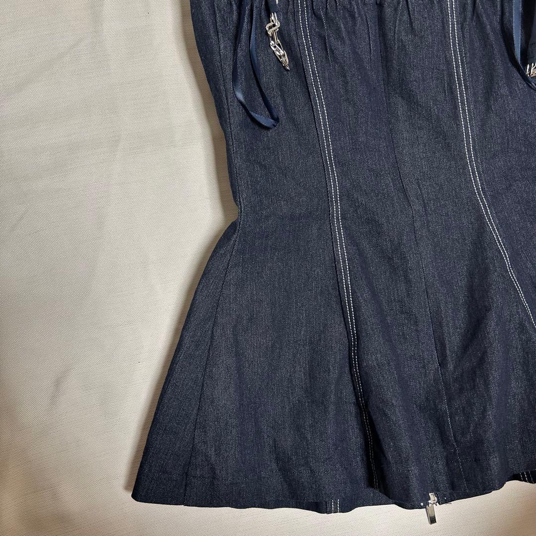 Micha 　　　デニムナイトドレス ジッパー付き フレア