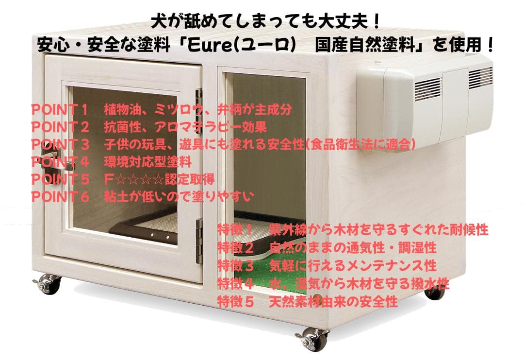 新品未使用｜防音ケージ｜小型犬向け｜キャスター付き｜ヒノキ材