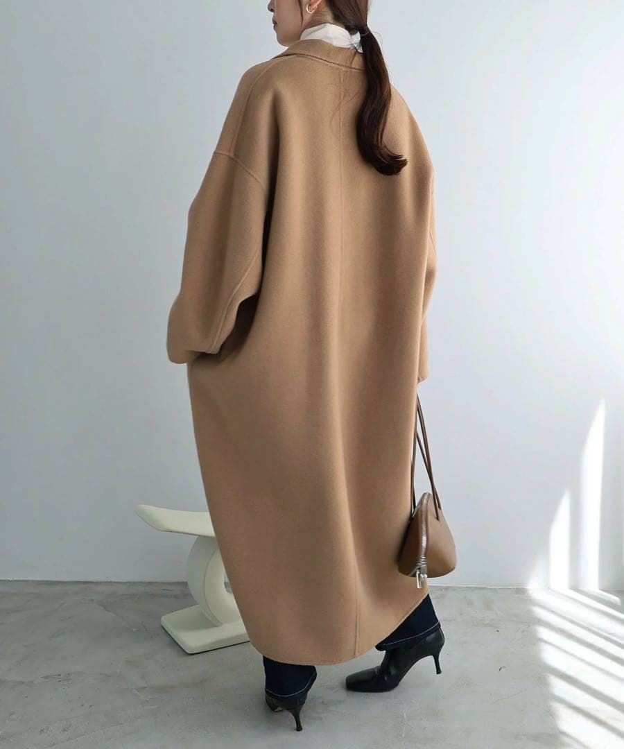 evernavyエバーネイビー リバーロングコクーンコートMTサイズ✳︎キャメル